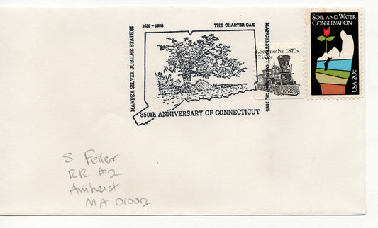 FDC 04 28 1985 Locomotive 1870s Train & Soil and Water Conservation