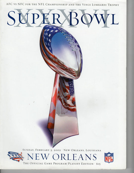 02 03 2002 Super Bowl Game Day Program