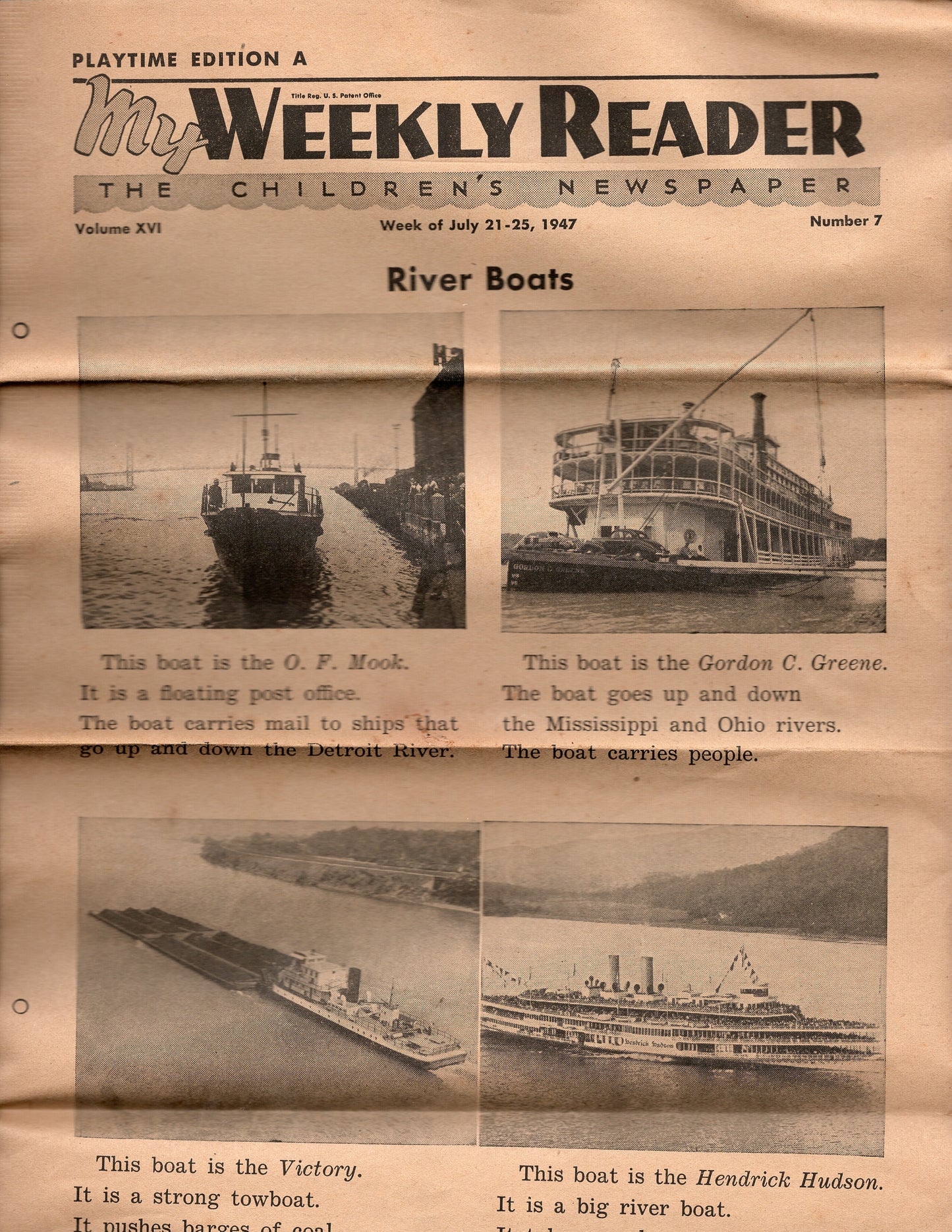 1947 07 21 My Weekly Reader Children's Newspaper PC12 30