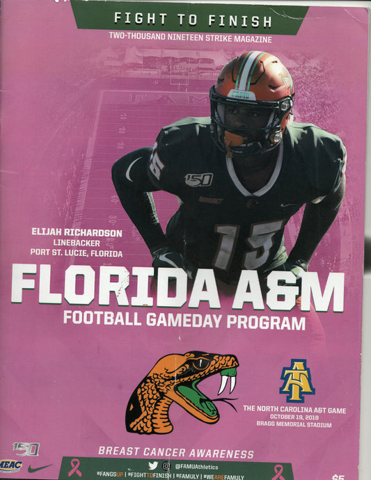 10 19 2019 FAMU Gameday program NC A&T MM05