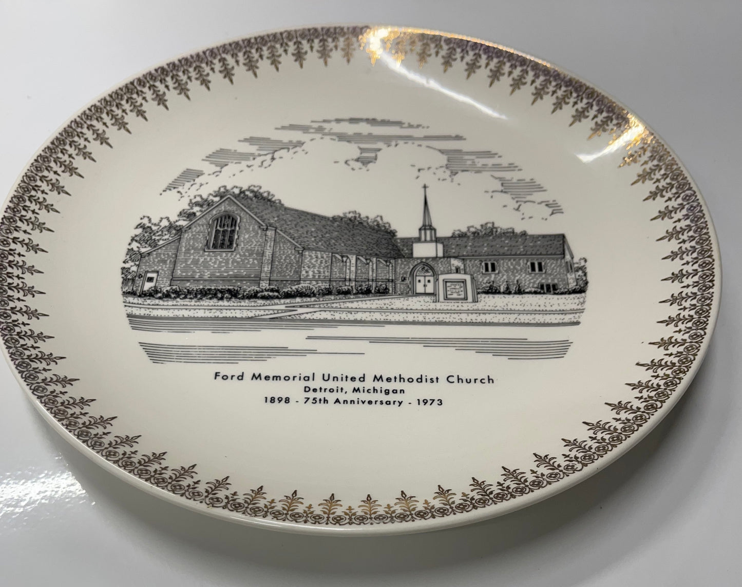 Church Plate - Ford Memorial United Methodist Church 1898 -1973 75th