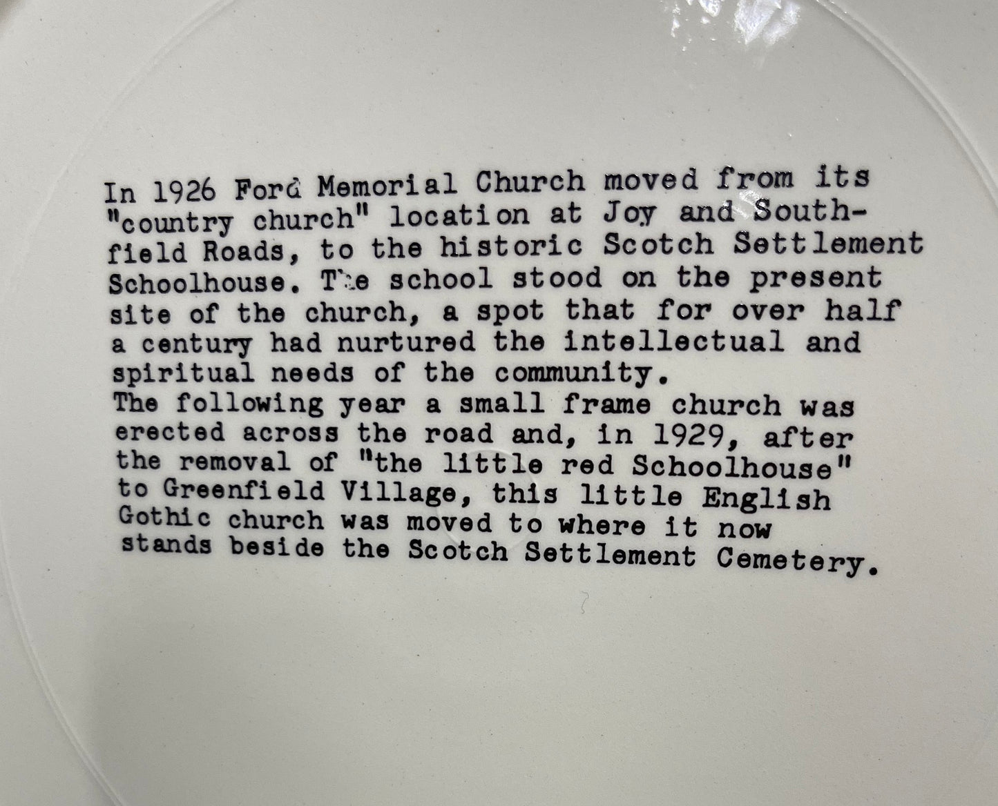 Church Plate - Ford Memorial United Methodist Church 1898