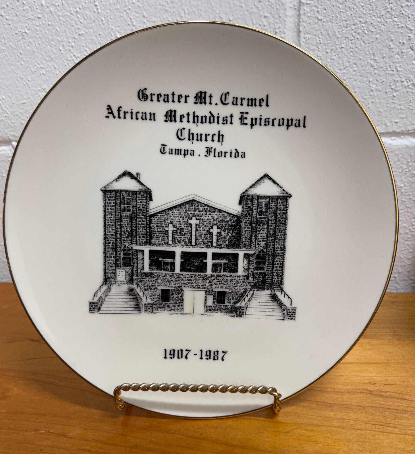 Church Plate - Greater Mt. Carmel A.M.E. Tampa FL - 1913