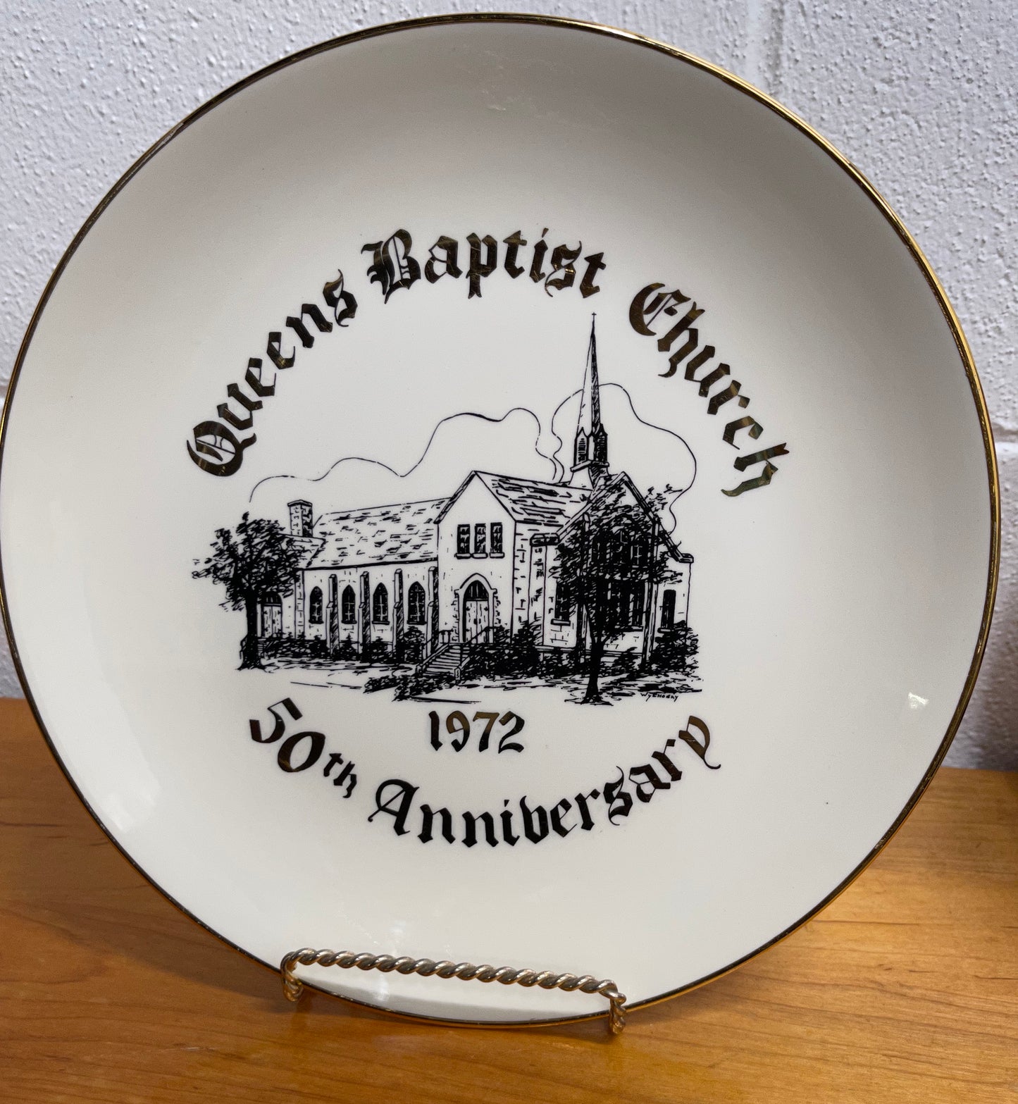 Church Plate - Queens Baptist Church 50th Anniversary  1972