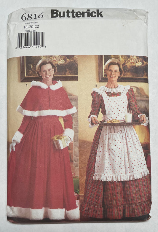 Butterick Pattern #6816 Siz 18-20-22 Misses' Cape & Dress