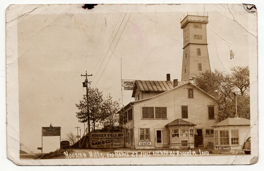 08 04 1939 RPPC Hoosier Hills on Road 27 Just North of Angola Ind PC5 71