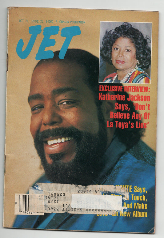 10 21 1991 Jet Magazine Barry White -  Katherine Jackson